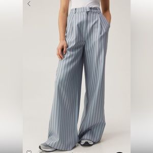 Premium Stripe Tailored Wide Leg Pants